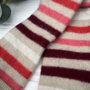 Cashmere Fingerless Gloves - Cheery Stripes